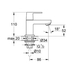 Grohe Eurocube Pillar Tap 23137 -Home Bathroom grohe 23137000 2