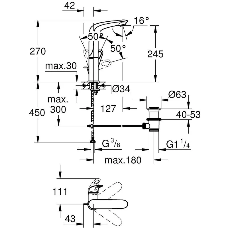 Grohe Eurostyle Single-Lever Basin Mixer 1/2″ L-Size 23569 4 Grohe Eurostyle Single-Lever Basin Mixer 1/2″ L-Size 23569 - Image 2