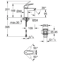Grohe Eurosmart S-Size Smooth Body Basin Mixer Tap 23922 -Home Bathroom grohe 23922003 5
