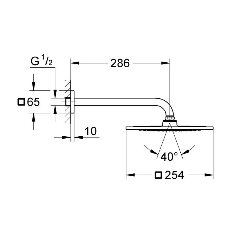 Grohe Rainshower F-Series 10″ Head Shower Set 286mm 26060 4 Grohe Rainshower F-Series 10″ Head Shower Set 286mm 26060 - Image 2