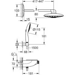 Grohe Smartcontrol 360 Duo Combi Shower System 26443 Moon White 5 Grohe Smartcontrol 360 Duo Combi Shower System 26443 Moon White -Home Bathroom grohe 26443ls0 2