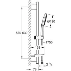 Grohe Rainshower Smartactive 130 Shower Rail Set 3 Sprays 26546 -Home Bathroom grohe 26546000 3