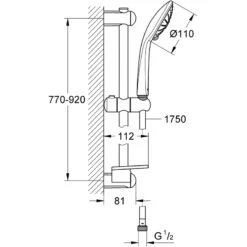 Grohe Euphoria 110 Shower Rail Set 27226 Brushed Hard Graphite -Home Bathroom grohe 27226al1 2