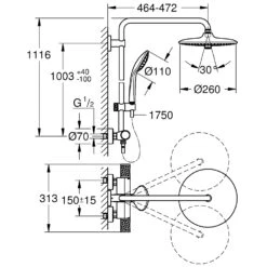 Grohe Euphoria 260 CoolTouch Thermostatic Shower System 27296 -Home Bathroom grohe 27296003 5