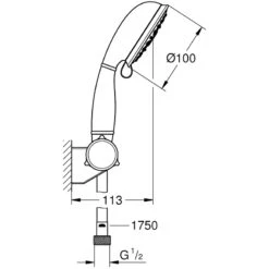 Grohe Tempesta Rustic 100 Wall Holder Set 4 Sprays 27805 -Home Bathroom grohe 27805001 2