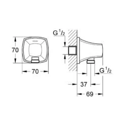 Grohe Grandera Shower Outlet Elbow 1/2″ 27970 Chrome -Home Bathroom grohe 27970000 2