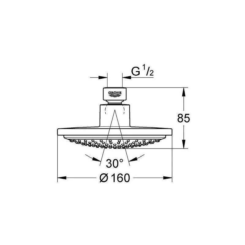 Grohe Euphoria Cosmopolitan 160 Head Shower 1 Spray 28232 4 Grohe Euphoria Cosmopolitan 160 Head Shower 1 Spray 28232 - Image 2