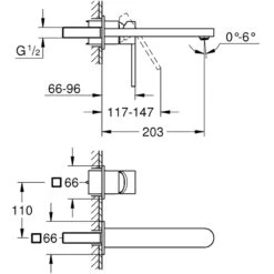Grohe Plus 2-Hole Wall Basin Mixer L-Size 29306 5 Grohe Plus 2-Hole Wall Basin Mixer L-Size 29306 -Home Bathroom grohe 29306003 2