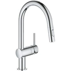 Grohe Minta Sink Mixer C-Spout With Pull Out Spray 32321