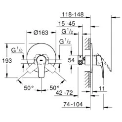 Grohe Eurosmart Shower Mixer Concealed Set 33556 -Home Bathroom grohe 33556003 4