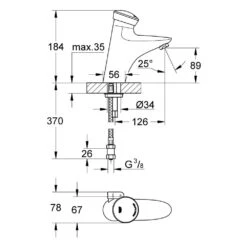 Grohe Eurodisc SE Self-Closing Electronic Basin Mixer 1/2″ 36233 -Home Bathroom grohe 36233000 2