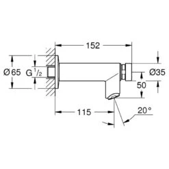 Grohe Euroeco Cosmopolitan T Self-Closing Wall Tap 1/2″ 36266 -Home Bathroom grohe 36266000 2