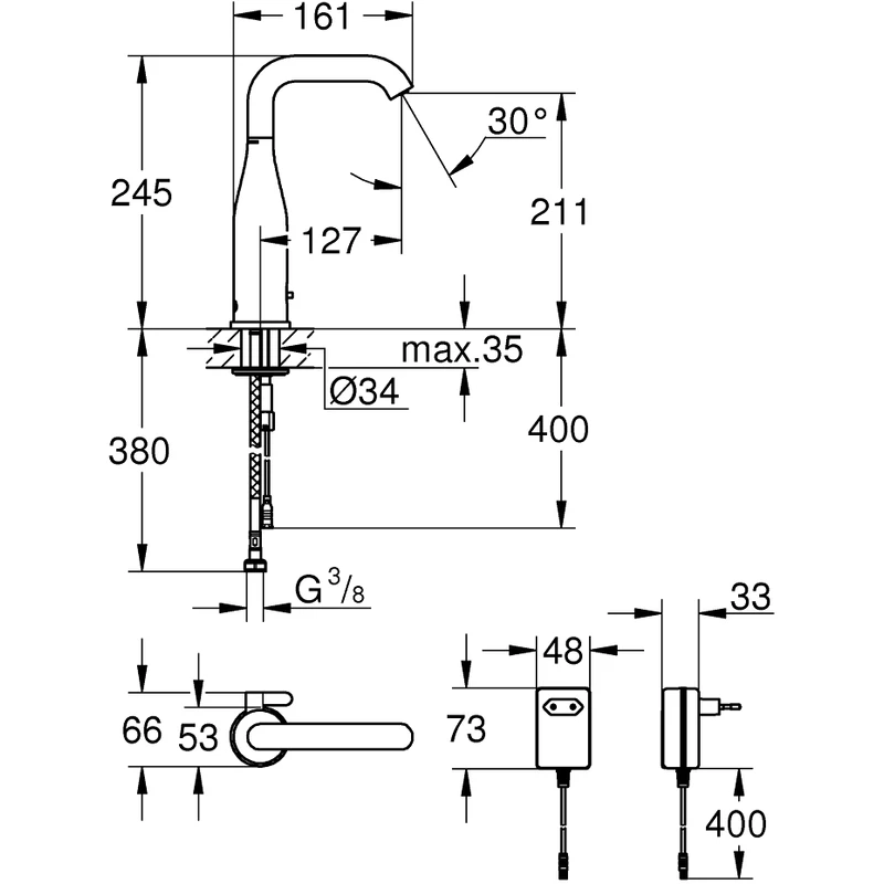 Grohe Essence E Infra-Red Electronic Basin Mixer 36444 4 Grohe Essence E Infra-Red Electronic Basin Mixer 36444 - Image 2