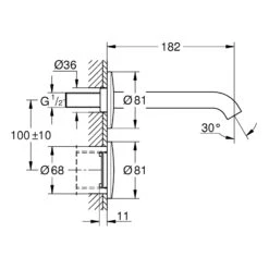 Grohe Essence E Infra-Red Electronic Wall Basin Tap 36447 Chrome -Home Bathroom grohe 36447000 2