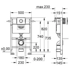 Grohe Rapid SL Nova Cosmopolitan 3 In 1 Set For WC 0.82m 38868 -Home Bathroom grohe 38868000 2
