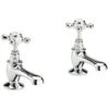 Hudson Reed White Topaz Crosshead Basin Taps Hex -Home Bathroom hudson reed bc301hx