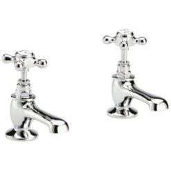 Hudson Reed White Topaz Crosshead Basin Taps Hex