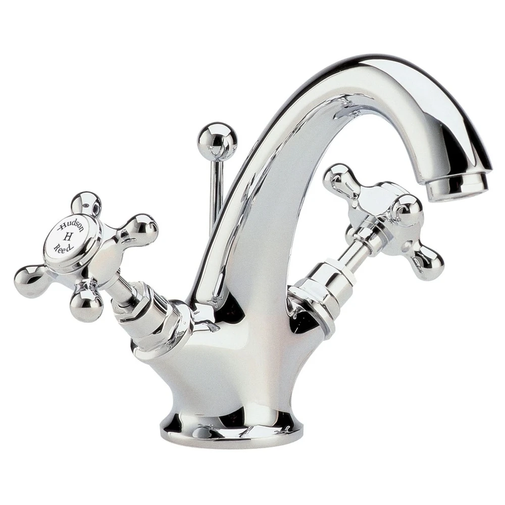 Hudson Reed White Topaz Crosshead Mono Basin Mixer Hex 3 Hudson Reed White Topaz Crosshead Mono Basin Mixer Hex