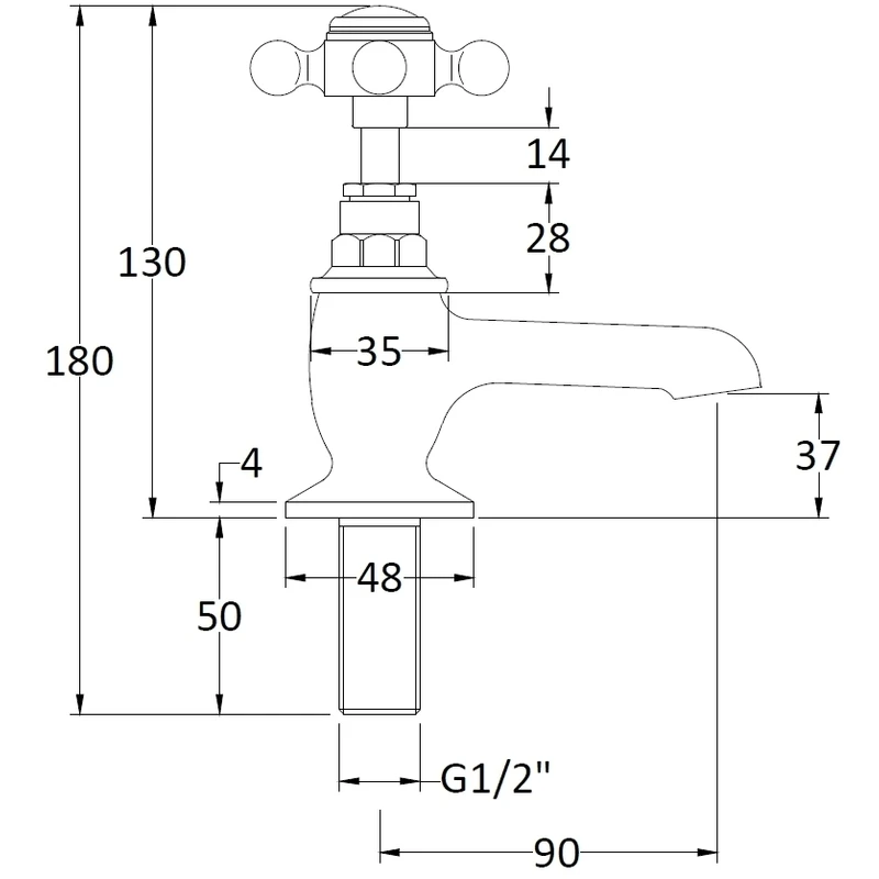 Hudson Reed Black Topaz Crosshead Basin Taps Hex 4 Hudson Reed Black Topaz Crosshead Basin Taps Hex - Image 2