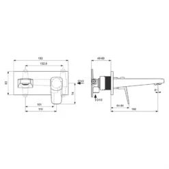 Ideal Standard Ceraplan Single Lever Wall Mounted Basin Mixer BD244 -Home Bathroom ideal standard bd244aa 4