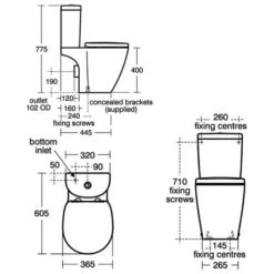 Ideal Standard Concept Space Open Back Toilet With Standard Seat -Home Bathroom ideal standard e120501 e785501 e129201 3