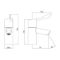 Inta Intatherm Safe Touch TMV3 Eco Basin Mixer Tap -Home Bathroom inta it1008cp 3