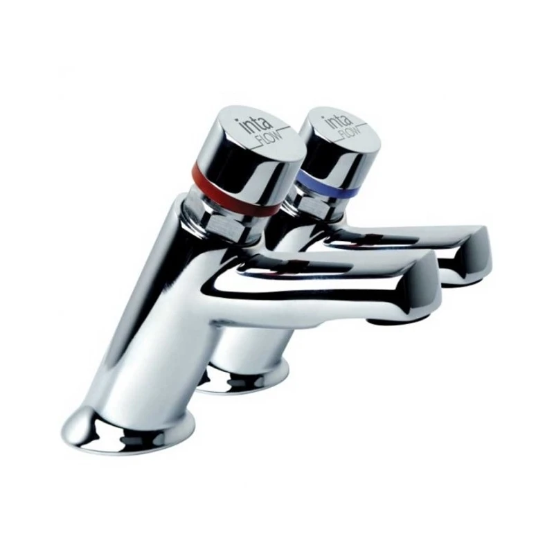 Inta Non Concussive Adjustable Time Anti Block Basin Taps (Pair) 3 Inta Non Concussive Adjustable Time Anti Block Basin Taps (Pair)