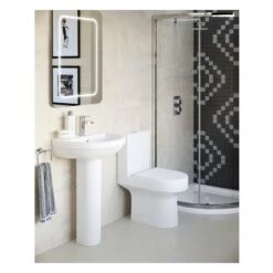 Iona Capri Comfort Height Toilet With Soft Close Seat -Home Bathroom iona ftdi101515 3