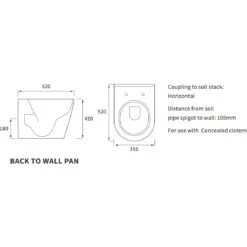 Iona Liberty Back To Wall WC & Soft Close Seat -Home Bathroom iona ftdi1862 3