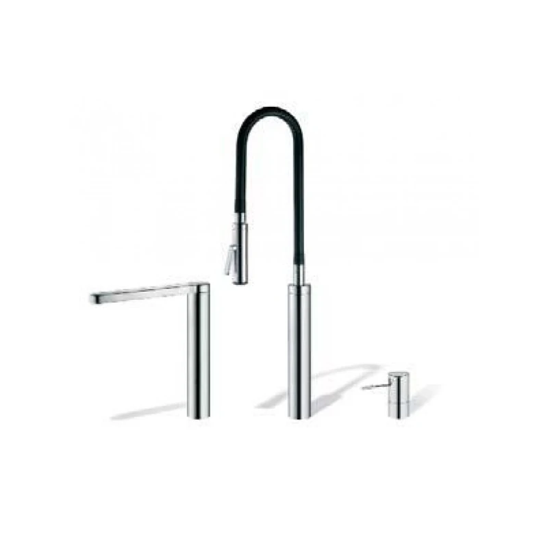 KWC Ono Highflex 3 Hole Sink Mixer With Flexible Spray Chrome 3 KWC Ono Highflex 3 Hole Sink Mixer With Flexible Spray Chrome