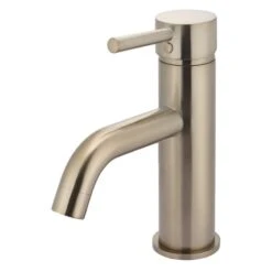 Meir Round Basin Mixer Curved Champagne