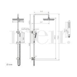 Meir Round Combination Shower Rail PVD Brushed Nickel -Home Bathroom meir mz0704 r pvdbn 2