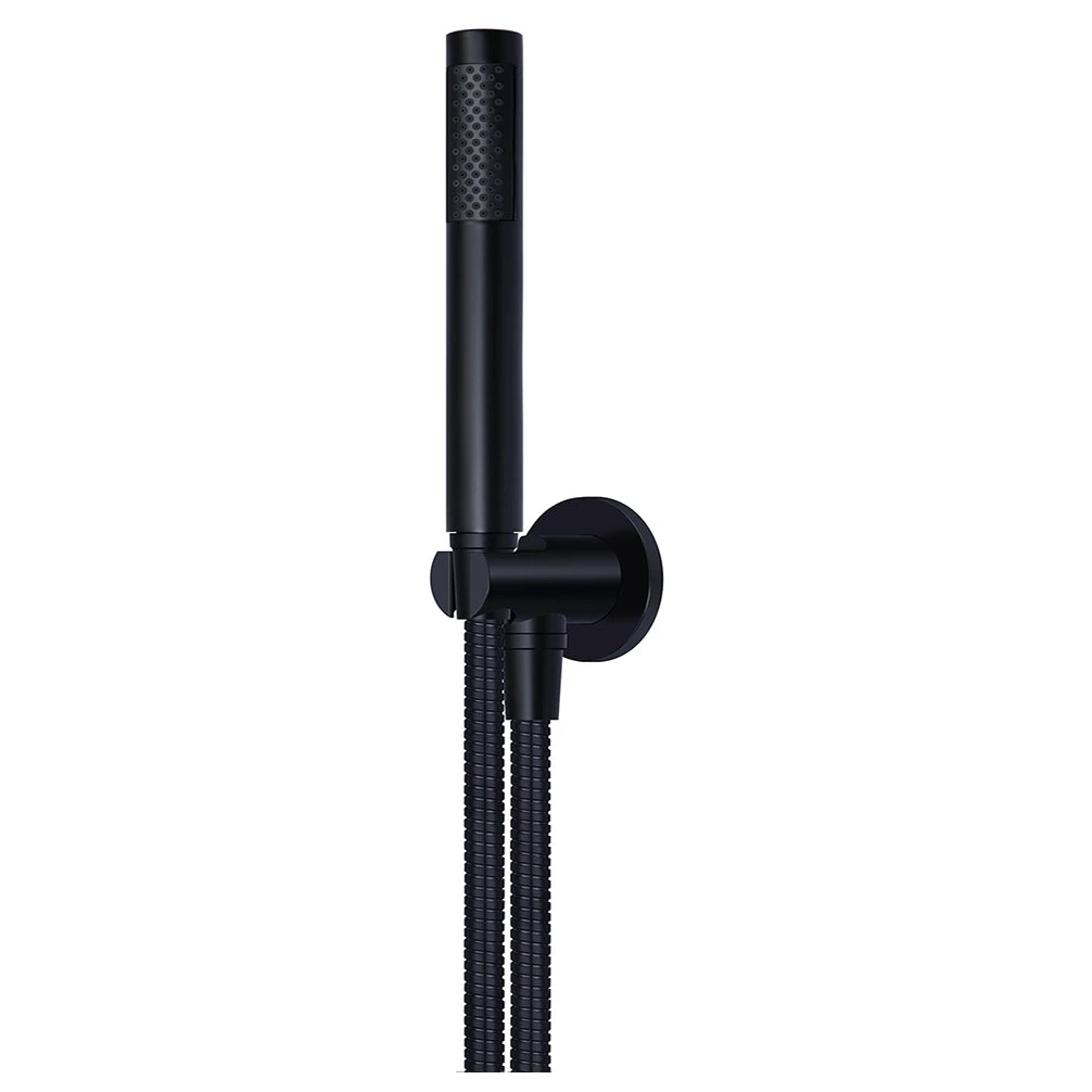 Meir Round Hand Shower On Fixed Bracket Matte Black 3 Meir Round Hand Shower On Fixed Bracket Matte Black