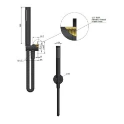 Meir Round Hand Shower On Fixed Bracket Matte Black 7 Meir Round Hand Shower On Fixed Bracket Matte Black -Home Bathroom meir mz08 r 2