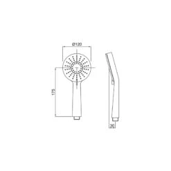 Methven Krome 3 Spray Shower Handset 100mm Black -Home Bathroom methven hanm09bk 2