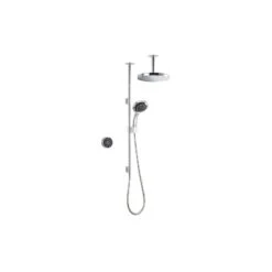 Mira Platinum Dual Ceiling Fed Shower Pumped Black/Chrome