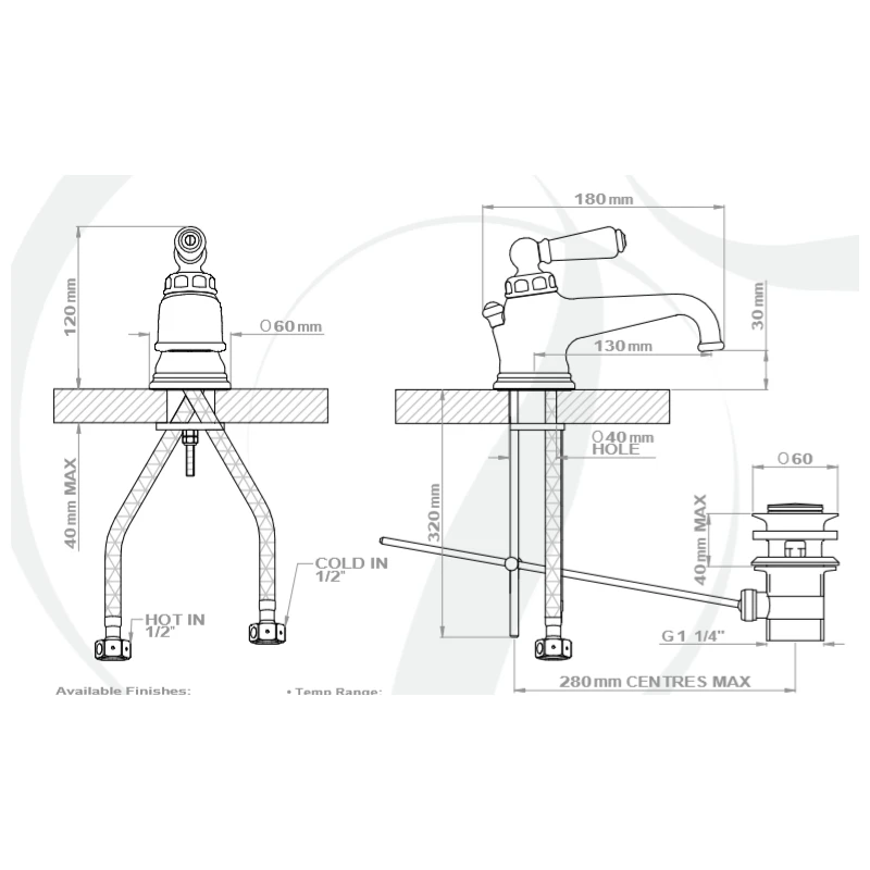 Perrin & Rowe Traditional Single Lever Basin Mixer Pewter 4 Perrin & Rowe Traditional Single Lever Basin Mixer Pewter - Image 2