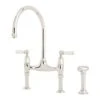 Perrin & Rowe Ionian Bridge Sink Mixer, Lever Handles & Rinse, Nickel 1 Perrin & Rowe Ionian Bridge Sink Mixer, Lever Handles & Rinse, Nickel -Home Bathroom perrin rowe 4173niwpc