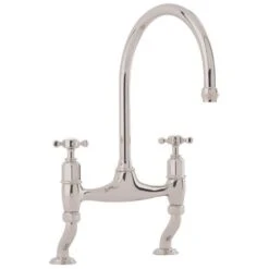 Perrin & Rowe Ionian Crosshead Bridge Sink Mixer Tap Pewter