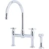 Perrin & Rowe Io Crosshead 2 Hole Sink Mixer & Rinse Chrome -Home Bathroom perrin rowe 4272cp