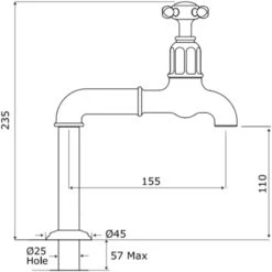 Perrin & Rowe Mayan Deck Bib Taps Nickel -Home Bathroom perrin rowe 4338ni 2