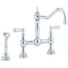 Perrin & Rowe Provence Lever Bridge Sink Mixer & Rinse Chrome -Home Bathroom perrin rowe 4756cp