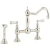 Perrin & Rowe Provence Lever Bridge Sink Mixer & Rinse Nickel 1 Perrin & Rowe Provence Lever Bridge Sink Mixer & Rinse Nickel -Home Bathroom perrin rowe 4756ni