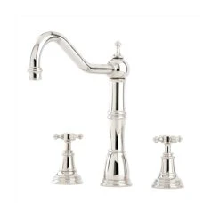 Perrin & Rowe Alsace Sink Mixer, Crosstop Handles, Bronze
