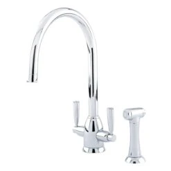 Perrin & Rowe Oberon Sink Mixer With C-Spout & Rinse