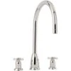 Perrin & Rowe Callisto Crosshead C Spout 3 Hole Sink Mixer Nickel -Home Bathroom perrin rowe 4885ni