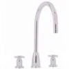 Perrin & Rowe Callisto Crosshead C Spout 3 Hole Sink Mixer Pewter -Home Bathroom perrin rowe 4885pf