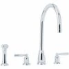 Perrin & Rowe Callisto 3 Hole C Spout Sink Mixer & Spray Chrome -Home Bathroom perrin rowe 4891cp