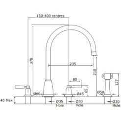 Perrin & Rowe Callisto 3 Hole C Spout Sink Mixer & Spray Chrome 5 Perrin & Rowe Callisto 3 Hole C Spout Sink Mixer & Spray Chrome -Home Bathroom perrin rowe 4891cp 2