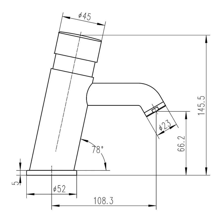 Premier® Premier Push Button Commercial Mono Basin Mixer 4 Premier® Premier Push Button Commercial Mono Basin Mixer - Image 2